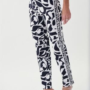 Joseph Ribkoff Navy and White Patterned Ankle Pants